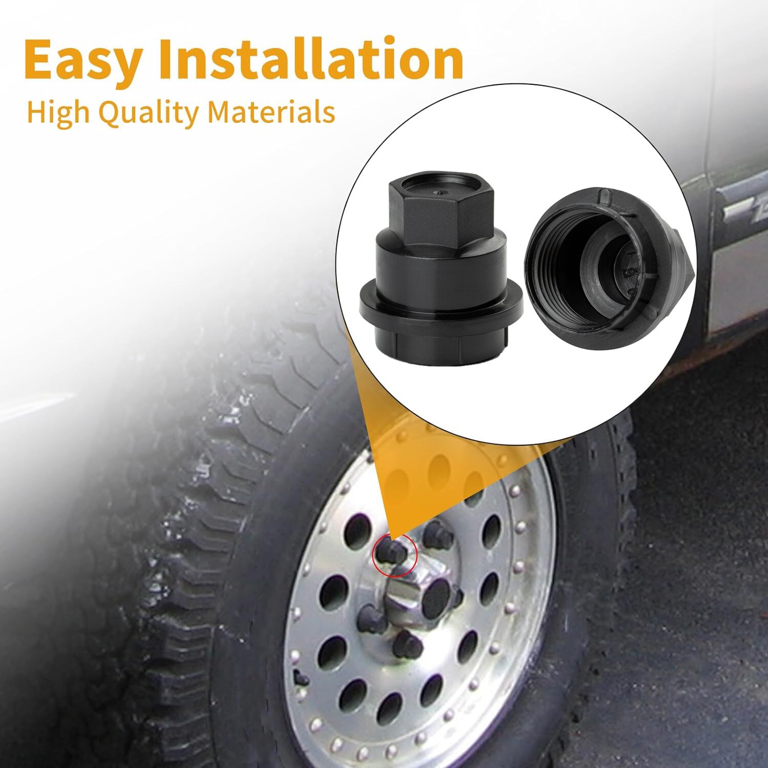 5-piece set of black lug nuts and caps for Blazer S10 pickups, for GMC Jimmy 15661036- n