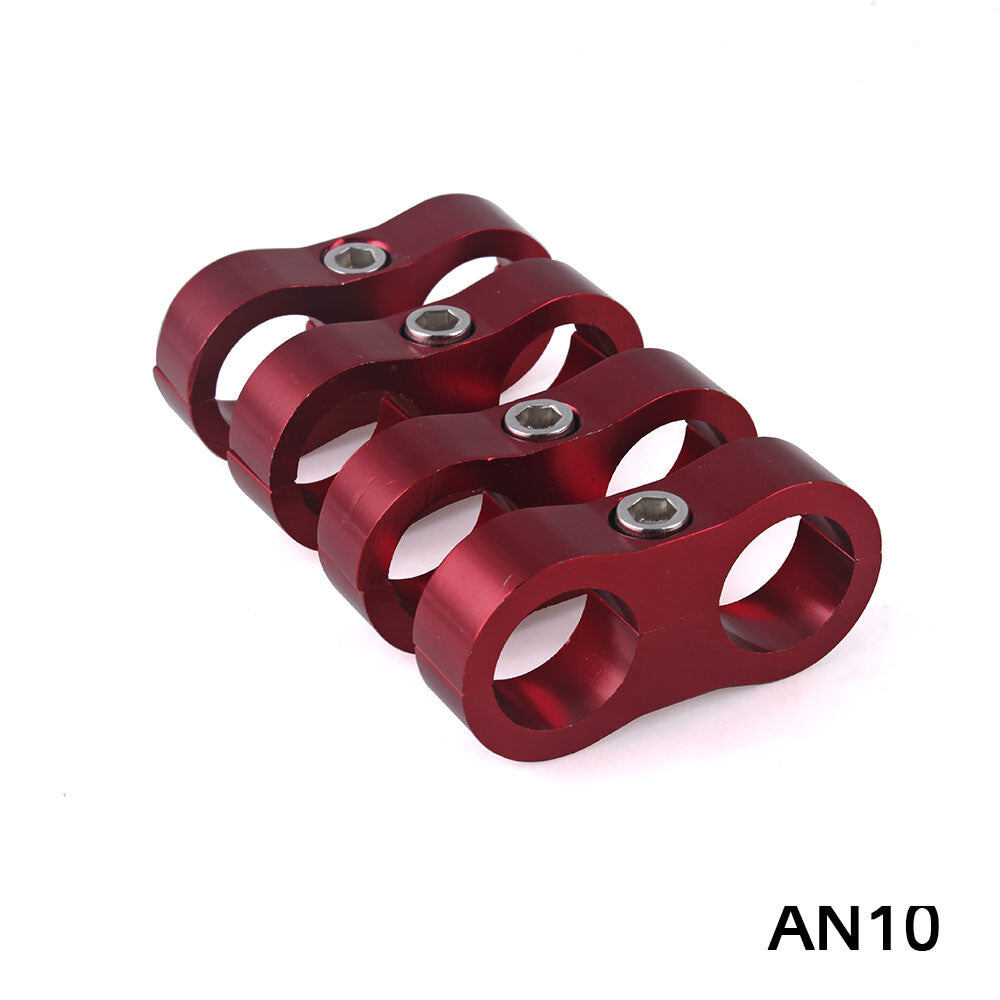 4pcs AN10 Braided Hose Separator Clamp Fitting Adapter Bracket 10AN Q