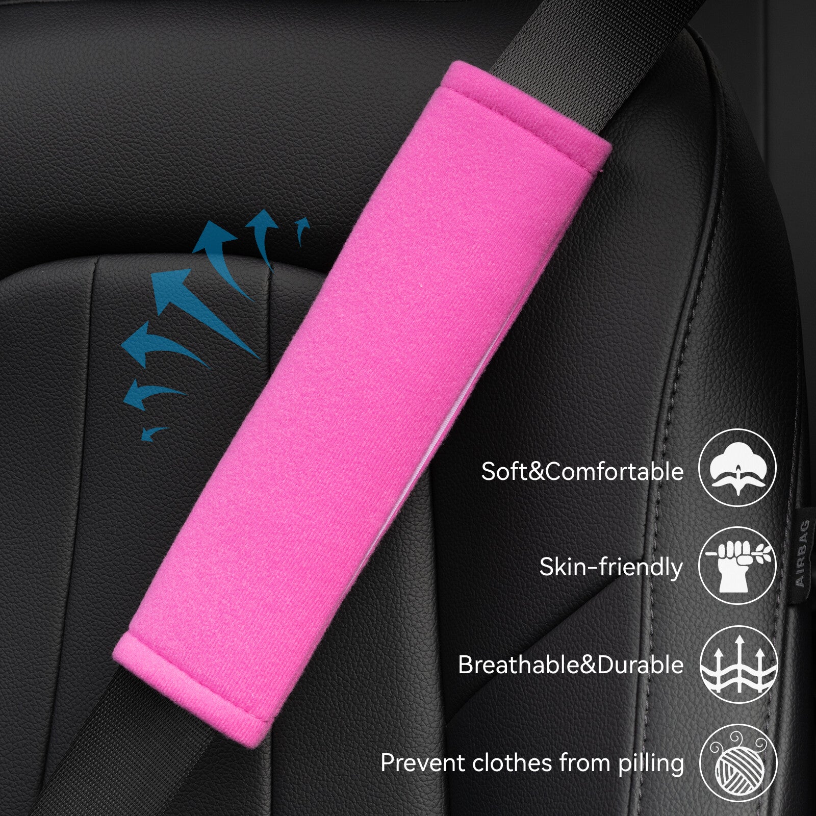 Set of 2 for seat belt belt pad car for seat belt protector car belt belt protection pink Q