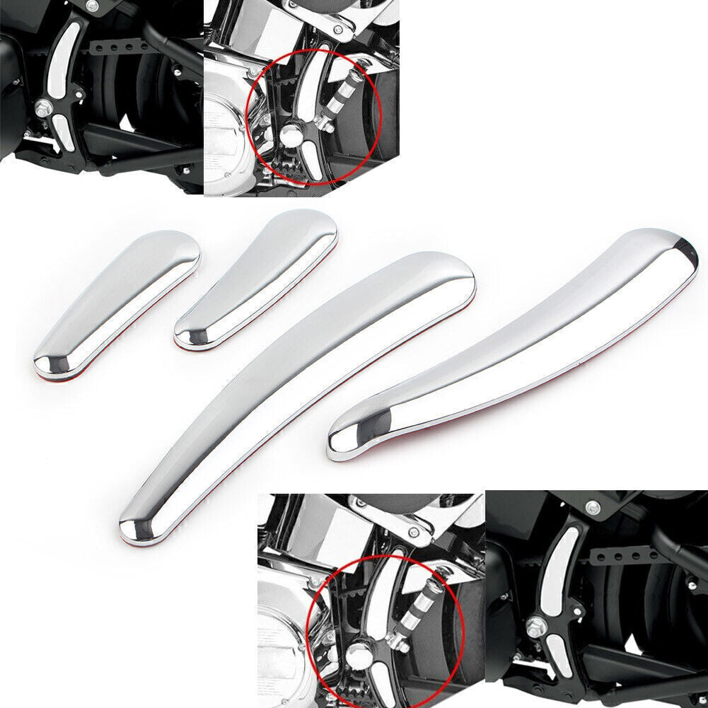 for Harley Softail Models 08-up 4x Chrome Curved Swingarm Frame Insert Set
