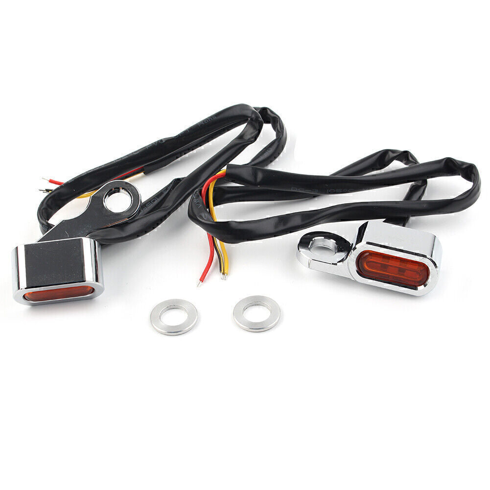 for Mini LED Turn Signal Indicator Amber Light Blinker Lamp Motorcycle Handlebar Kit Q
