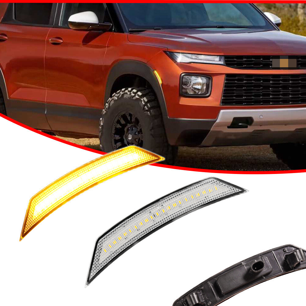 AMBER LED Clear Front Fender Side Marker Lights for 2021 - 2022 for Trailblazer - v