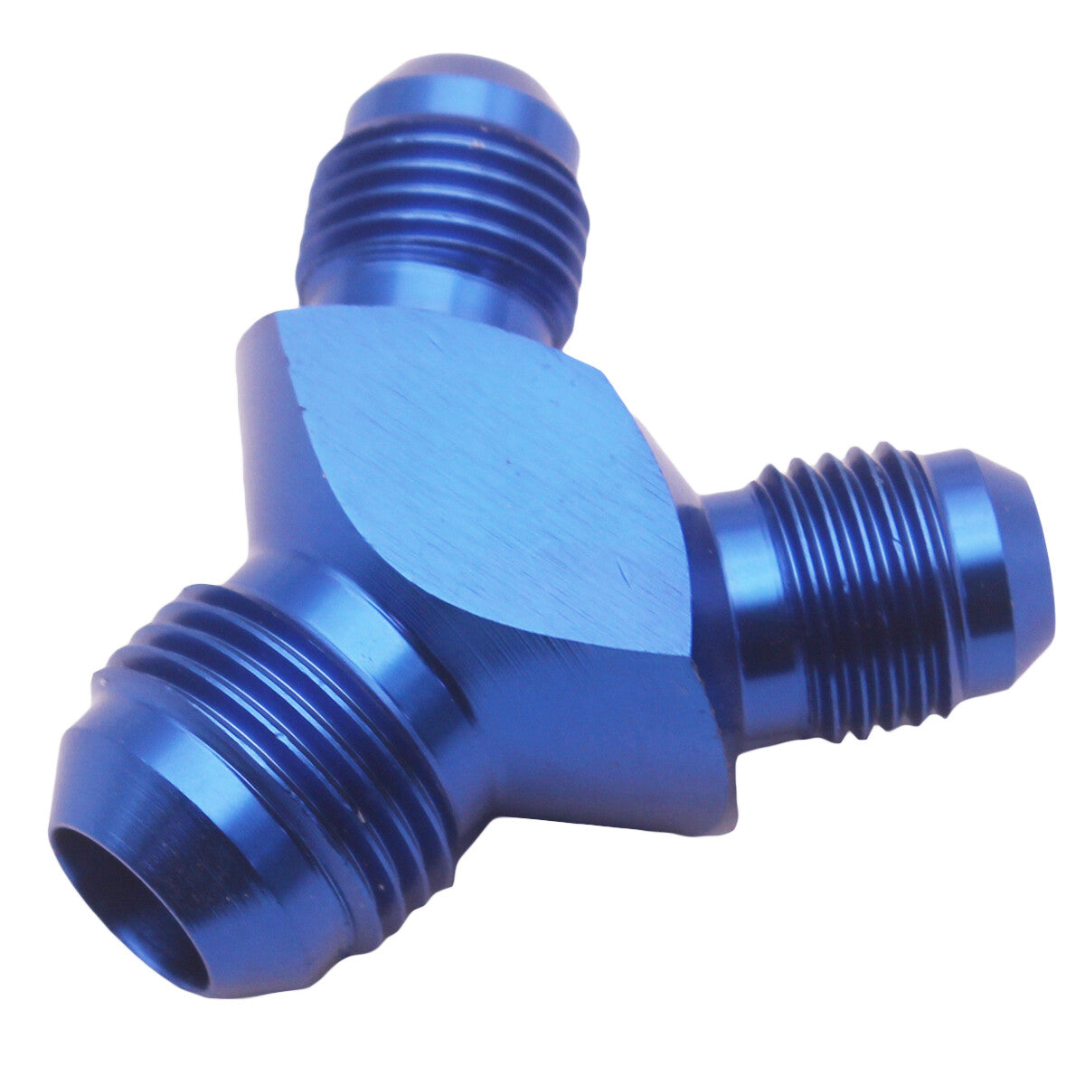 AN8 8AN to 2x -6AN AN6 Aluminium Male Flare Y Block Fitting Adapter Blue 1Ps n