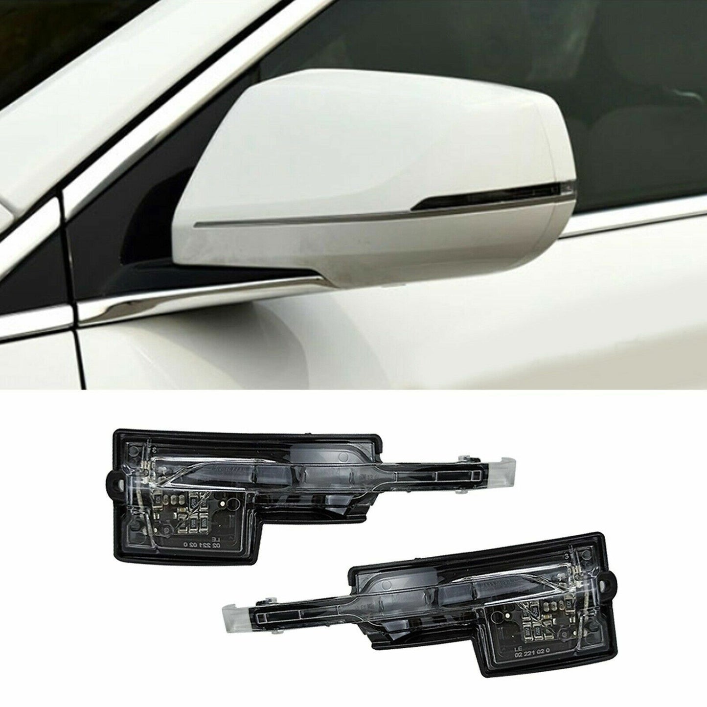 2x Sequential Amber LED Side Mirror Turn Signal Light for Cadillac XTS 13-18 AT