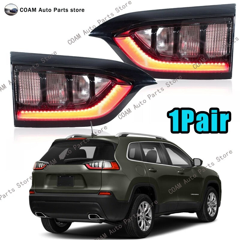 Left and right inner LED taillights and rear brake lights are compatible with for Jeep Cherokee 2019-2021 models.