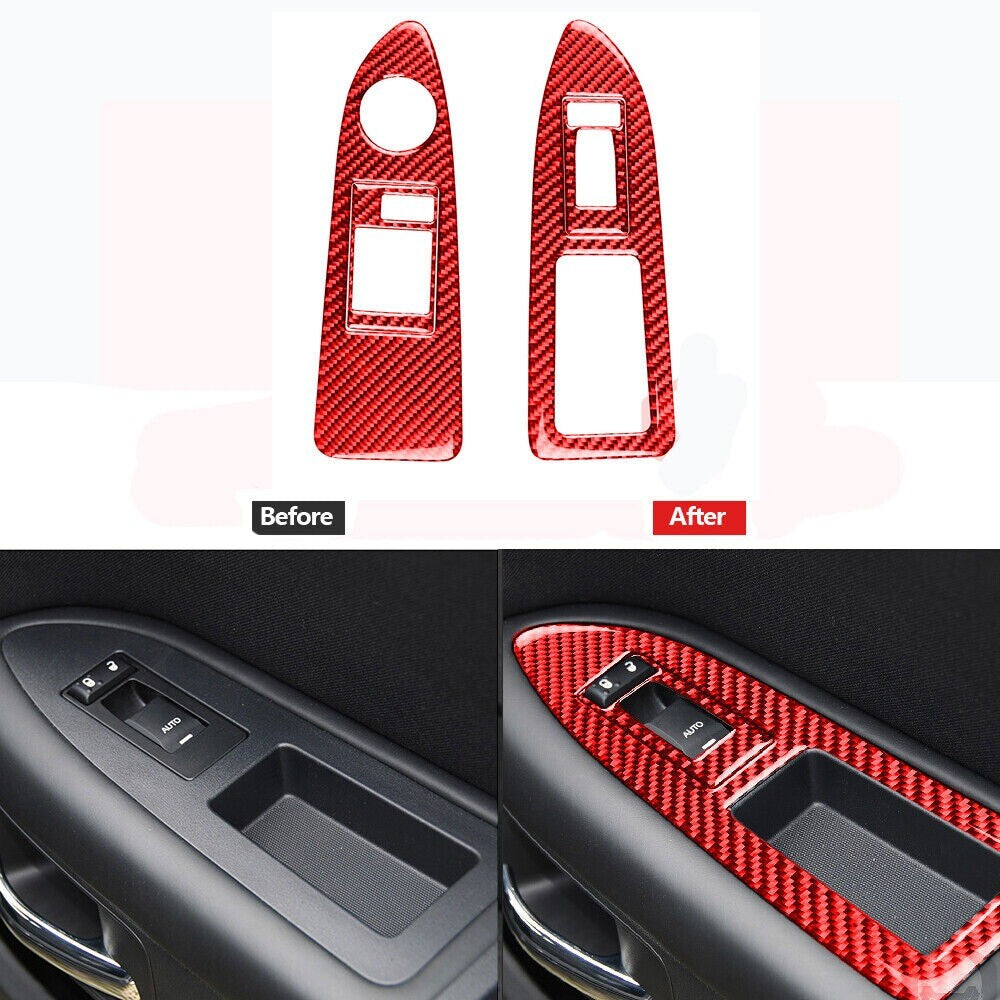Carbon Fiber Window Switch Panel Cover Trim for Dodge for Challenger 2008-2014 Hot n