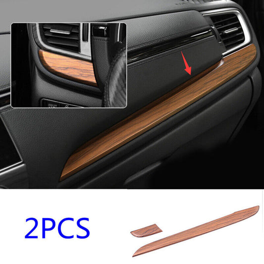 for Honda CR-V 2017-2022 Wood Grain Console Center Dashboard Cover Trim Decor 2x