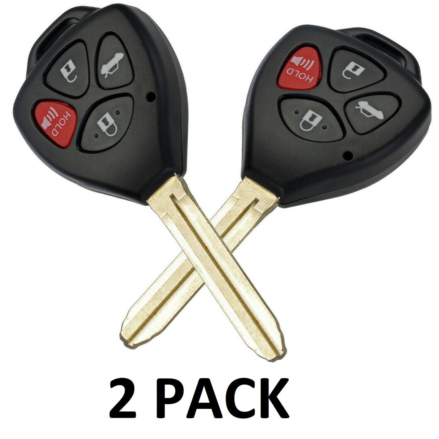 2x Remote Car Key Fob Shell Case for Toyota for Camry Rav4 2007 2008 2009 2010 2011 Q