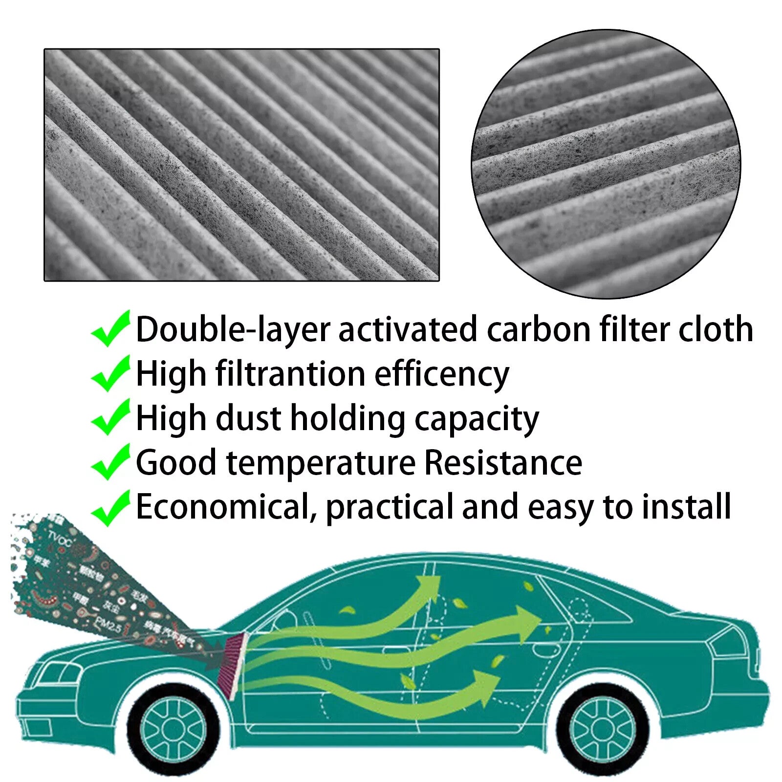 Car Pollen Cabin Air Filter KD45-61-J6X for Mazda 3 BM BN 6 GJ GL CX-5 CX5 KE KF Q