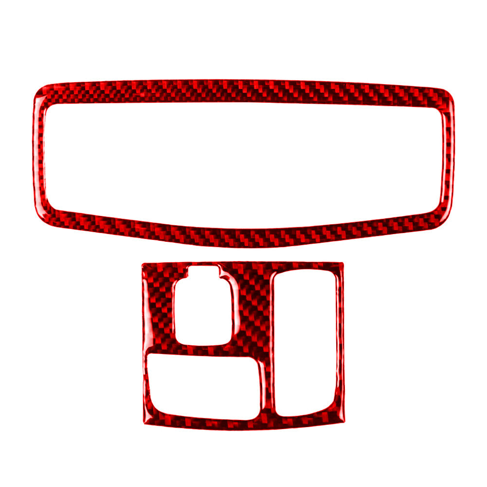 Red Carbon Fiber Overhead Light Cover Trim Fit for Mitsubishi Lancer 2008-15