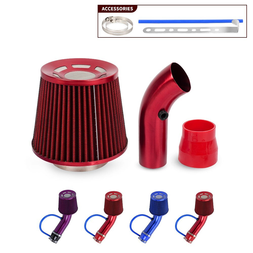 3in/76mm Car Cold Air Intake Filter Induction Kit Pipe Power Flow Hose System