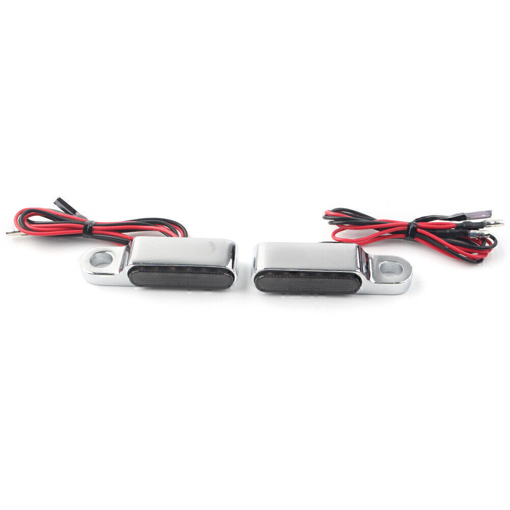2x LED Motorcycle Turn Signal Light Brake Clutch Lever Flashers Chrome Universal