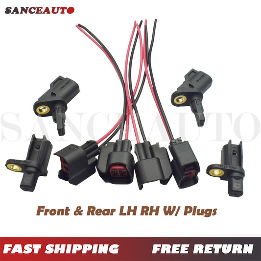 4-piece ABS wheel speed sensor kit with connectors for front and rear use in , for Jaguar , for Lincoln , and for Volvo . n