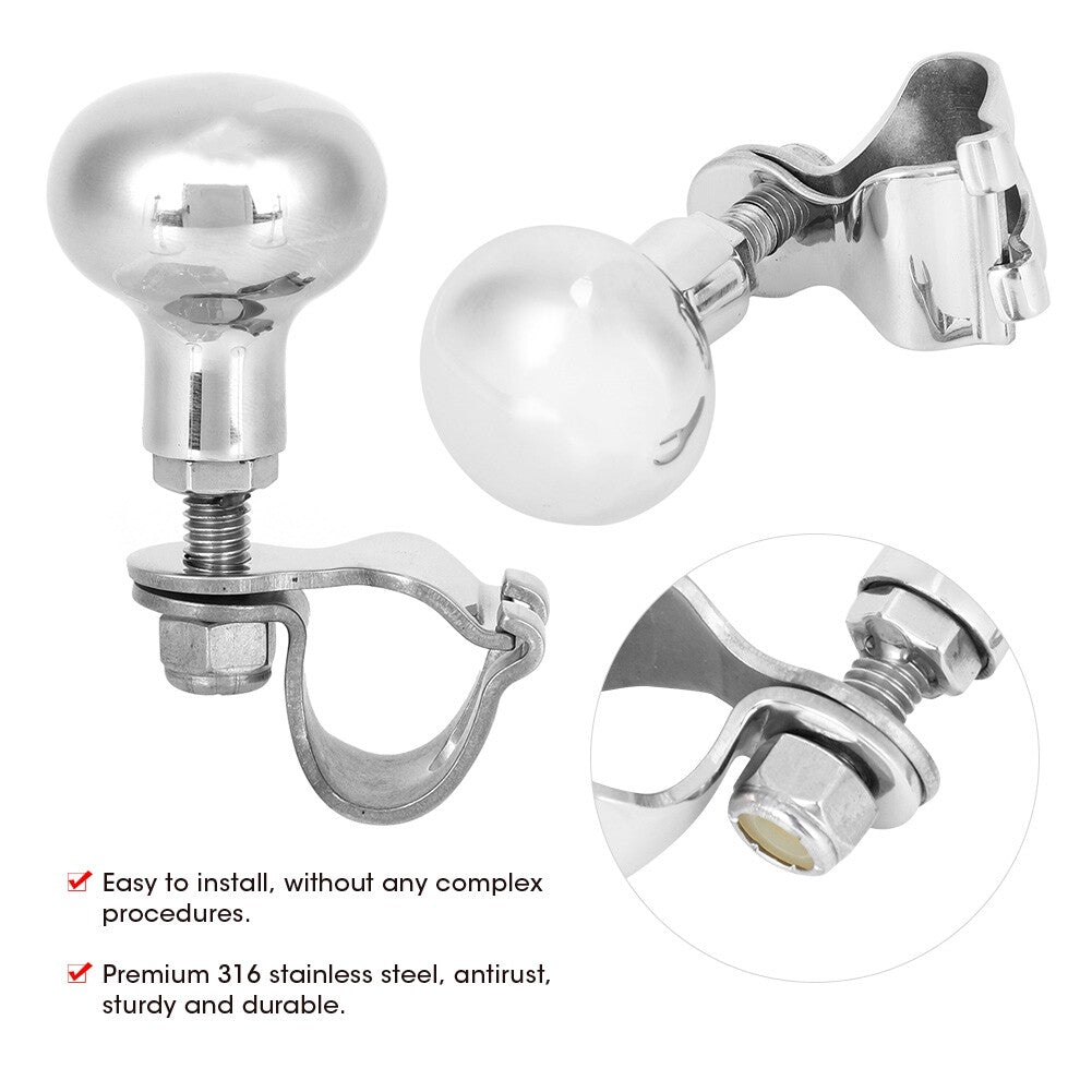 Hot 316 Stainless Steel Steering Wheel Knob Auxiliary Boosters Ball Part For