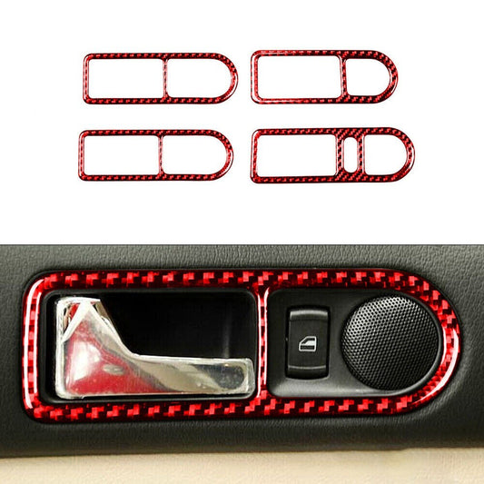 4X/SET Door Handle Panel B Trim Carbon Fiber for VW Golf4 GTI for Jetta MK4 1999-04 n