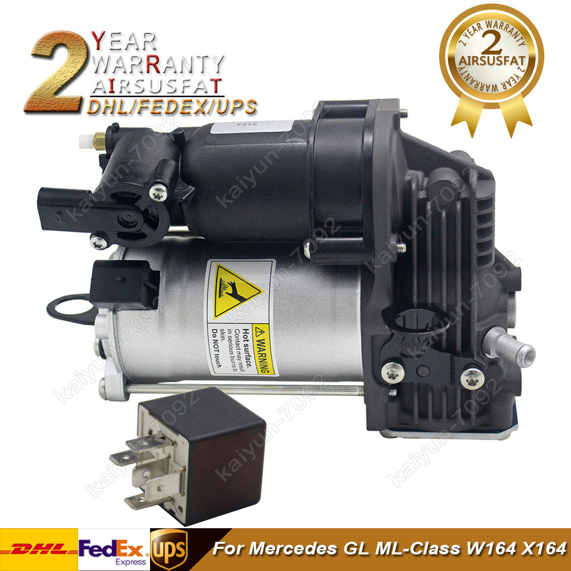 Air Suspension Compressor W/ Relay for Mercedes GL ML-Class W164 X164 1643200304