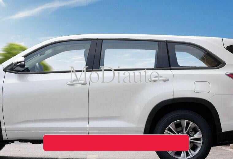 Black Window Frame Trim Molding Strips 14PCS For Highlander 2015-2019 B n