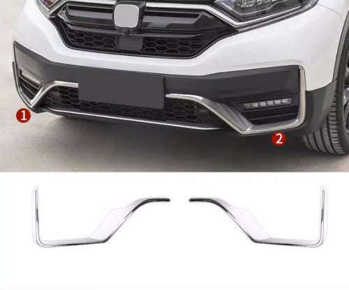for Honda CRV CR-V 2017-22 Chrome Steel Front Bumper Fog Lamp Strip Trim Kit 3x