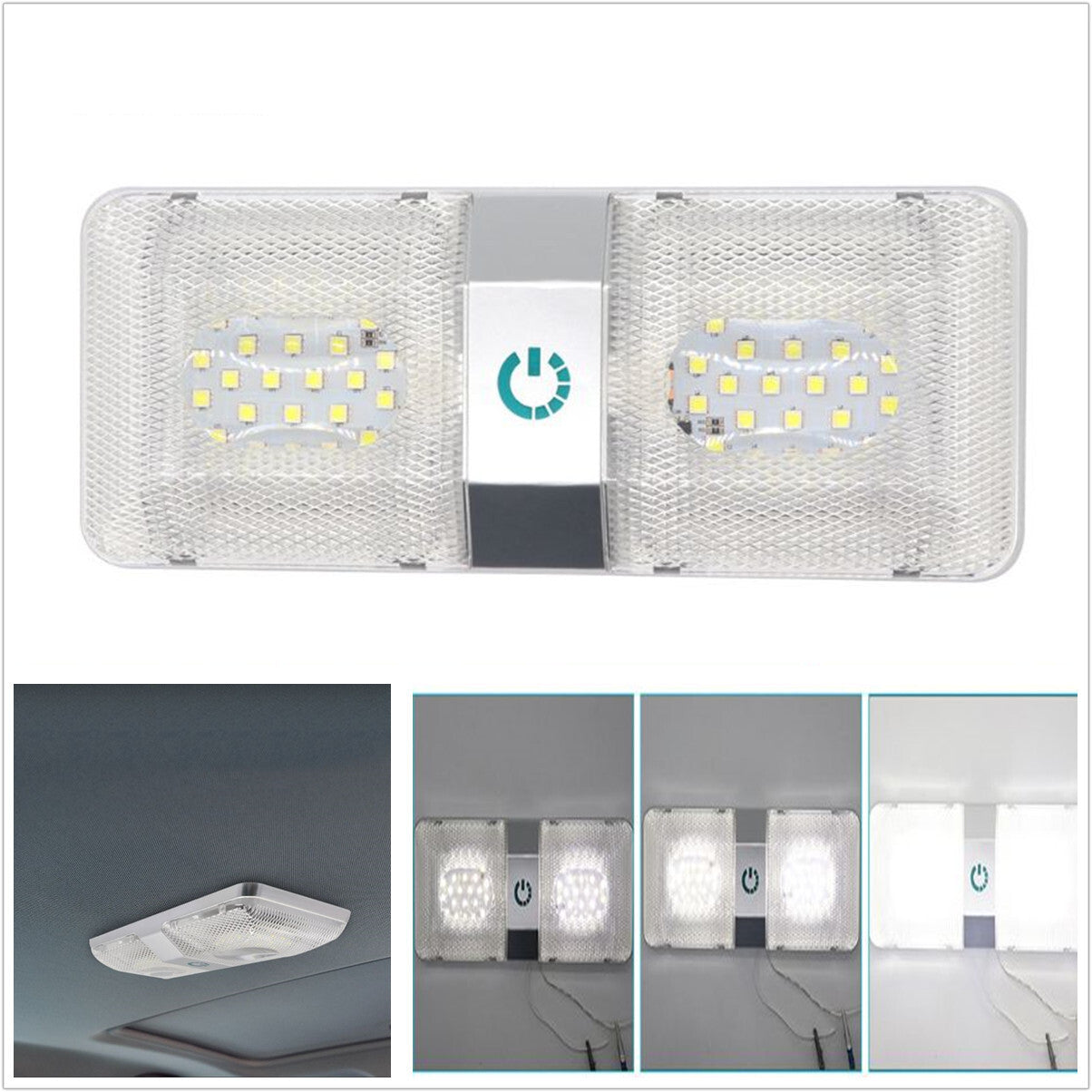 1 Set LED Car Ceiling Double Dome Light RV Interior Lighting Fit For Truck for SUV