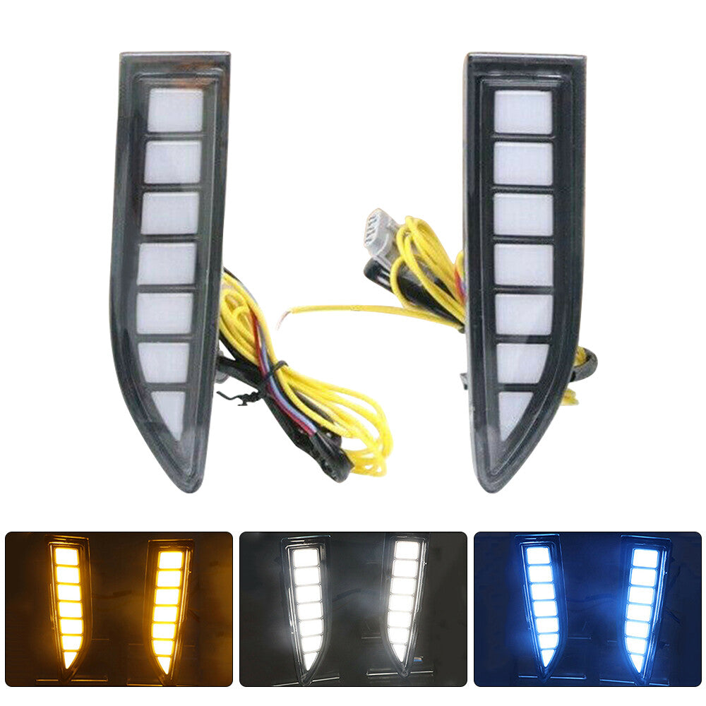 2 Daytime Running LED Lights 3 Color Fits 2022 for X-trail Rogue DC 12V DRL Q