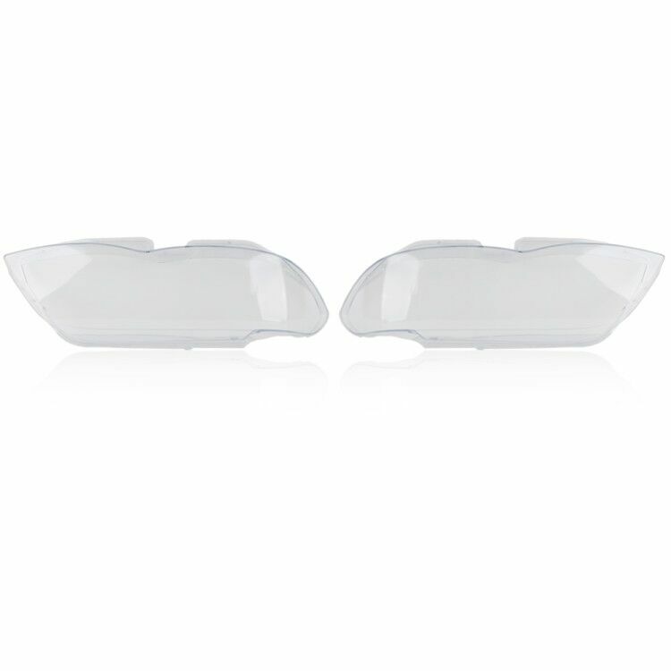 Pair of headlight lens covers, L+R transparent, suitable for 2004-06 for BMW X5 E53 530i 544i