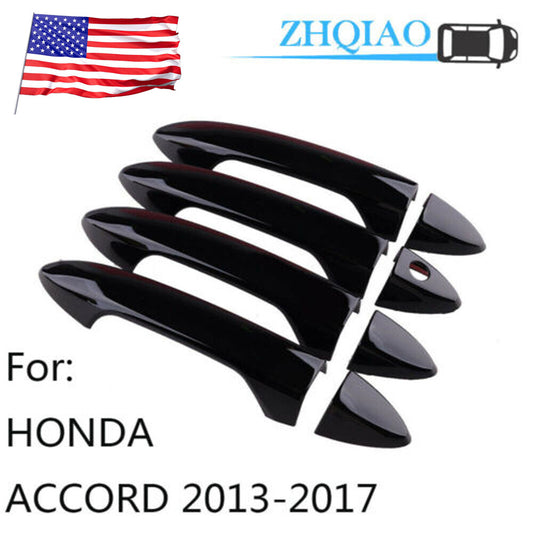 Gloss Black Door Handle Cover Trim for Honda Accord 9th 2013-2017 Pilot 16-21
