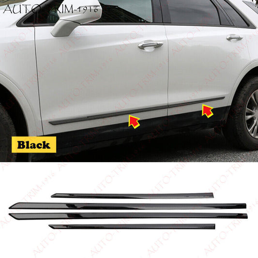 for Cadillac XT5 2017-2023 Black Steel Body Door Sill Side Molding Cover Trim