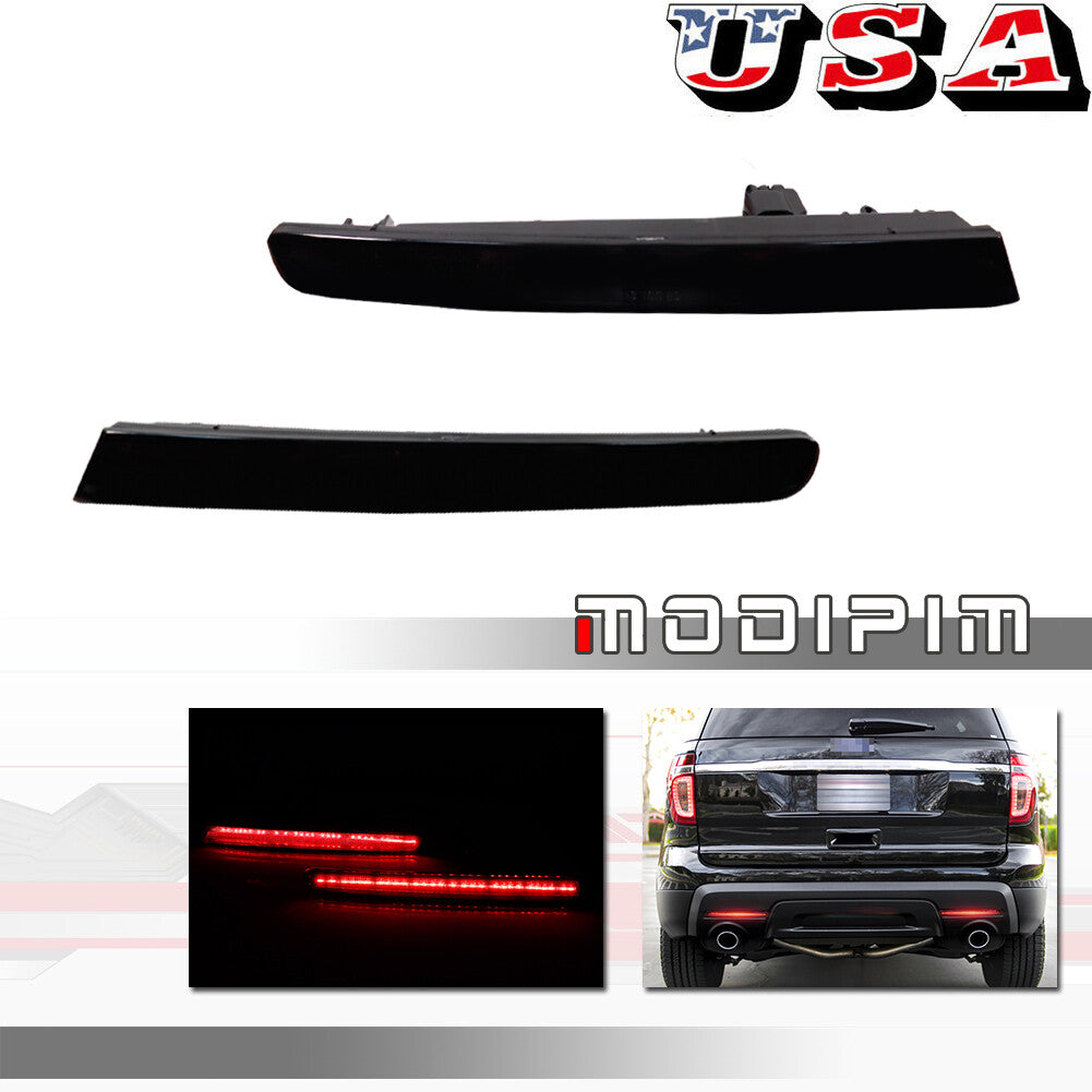 European style red LED bumper reflector rear fog light 2011-2015 for Explorer - v