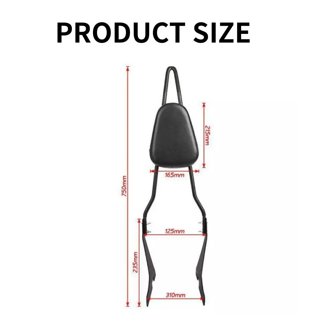 Rear Sissy Bar Passenger Backrest Cushion for Harley Davidson Sportster XL1200 XL883- n