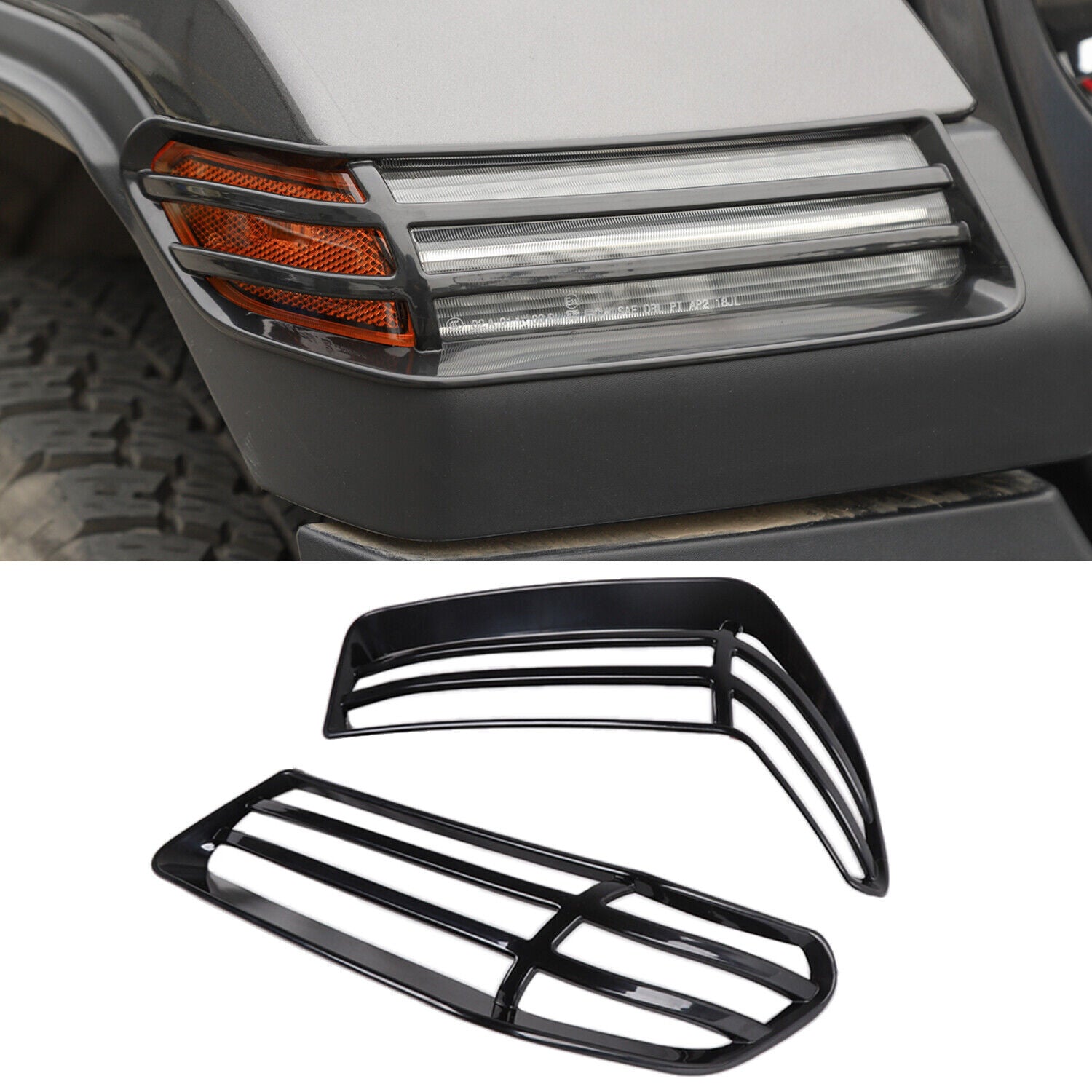 for Jeep for Wrangler JL JLU JT 2018-2024 Black Front Wheel Eyebrow Lamp Cover Trim