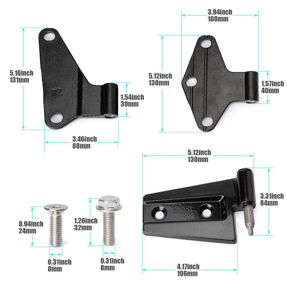 16Pcs Body Door Hinge Set Powder Coat Replacement For 2007-2018 for Jeep for Wrangler JK Q