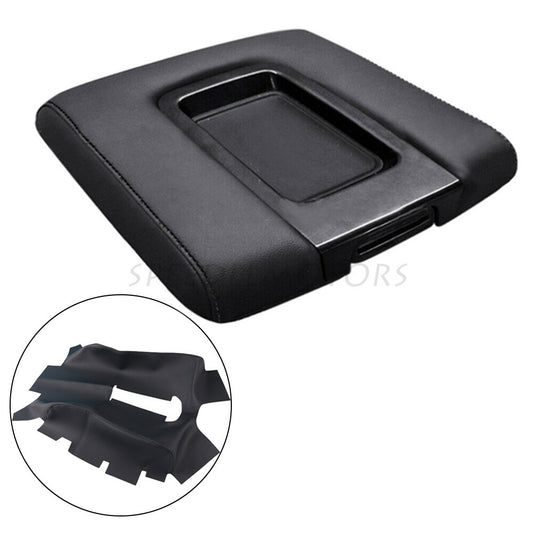 Fit Chevy Silverado for Sierra 2014 - 2018 Console Lid Armrest Syn Leather Cover Q