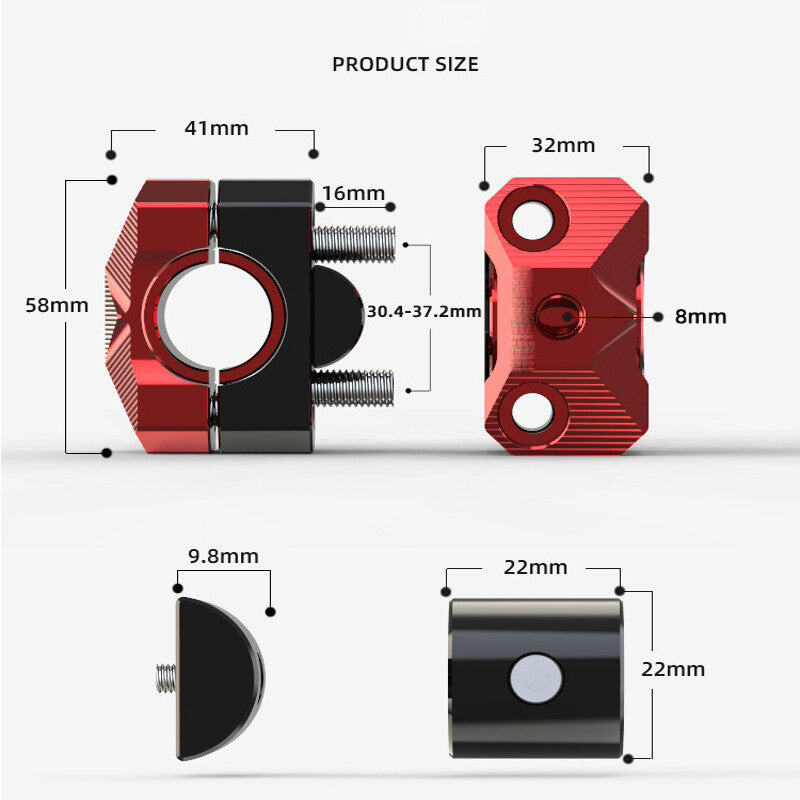 7/8 inch to 1 1/8 inch Motorcycle Handlebar Stem Fat Bar Mounting Clip Adapter for Off-Road Bikes n