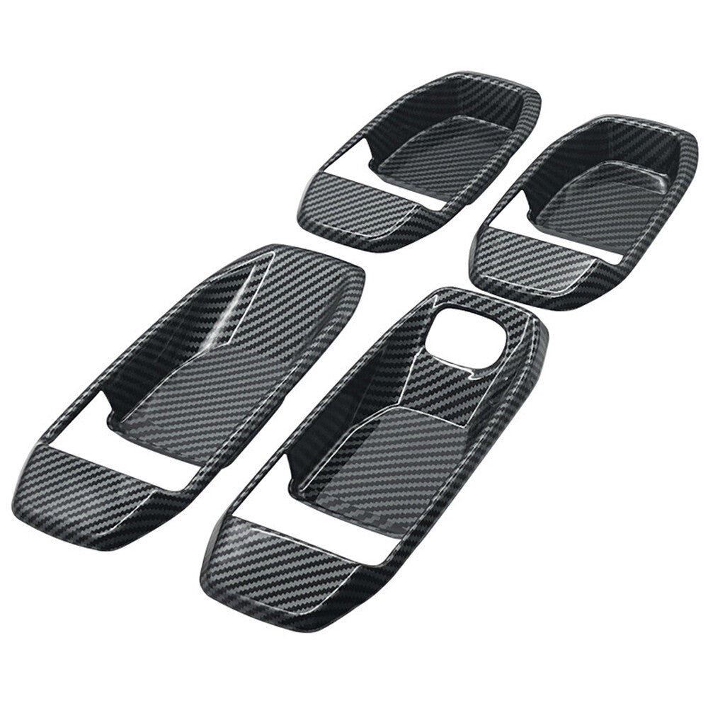 4 x Carbon Fiber Inner Door Handle Bowl Cover Trim for Jeep for Wrangler JL JT 2018+