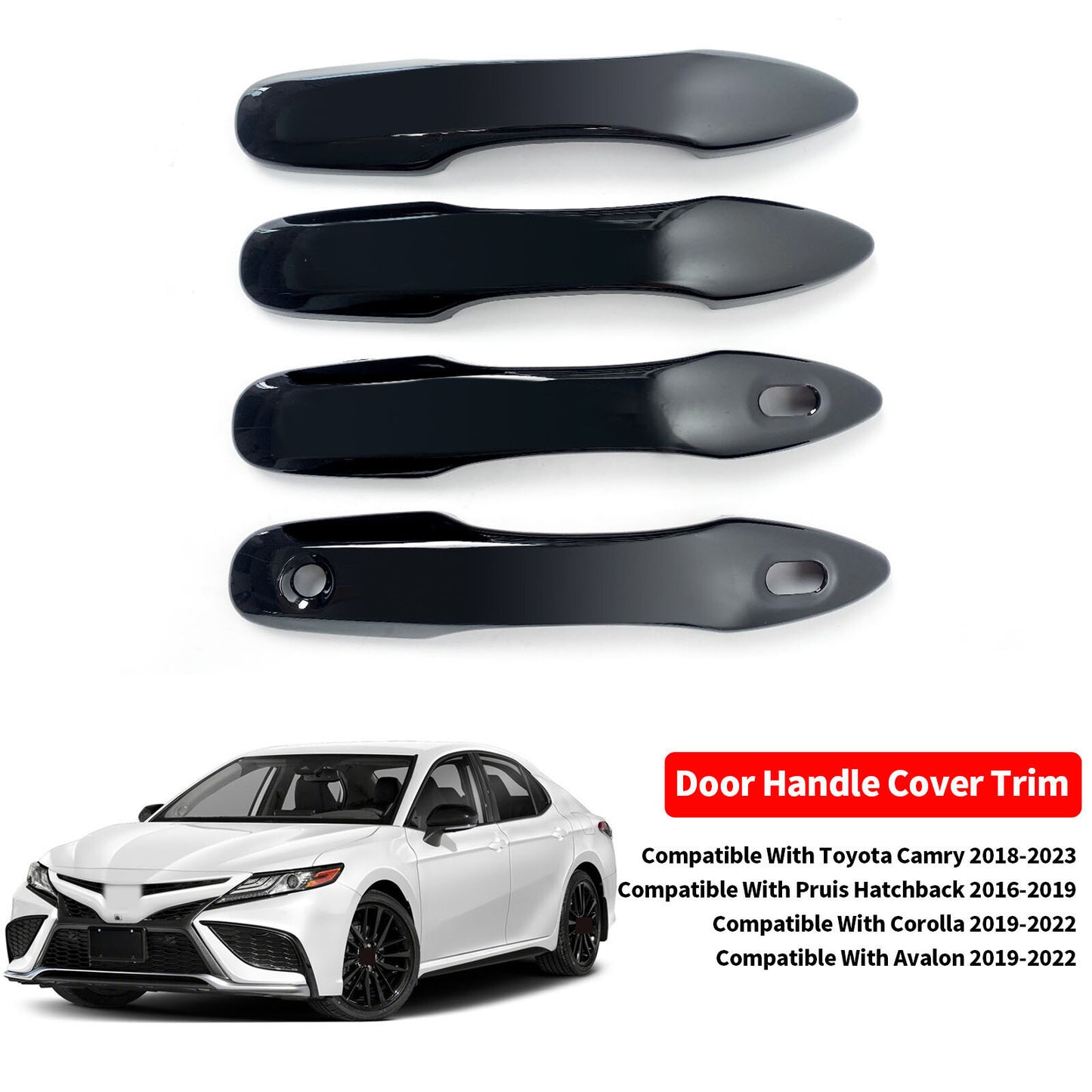 Side for Smart Door Handle Cover For 2019-2023 for Toyota for Corolla Hatchback Glossy Black