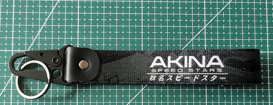 Car keychain/key ring with lanyard car accessories for Akina, black, suitable for Mazda .