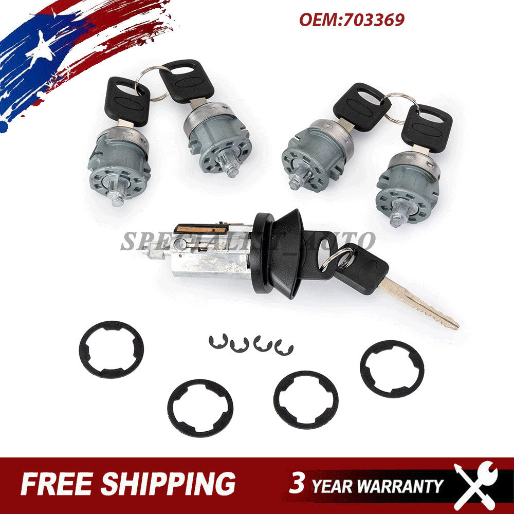 for Ford E Series Van Ignition Four Door Lock Cylinder Tumbler Barrel Set 4 Keys