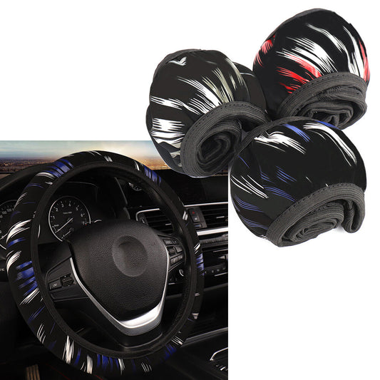 For 15/37-38CM PU Leather Good Grip Car Accessories Gray Steering Wheel Cover