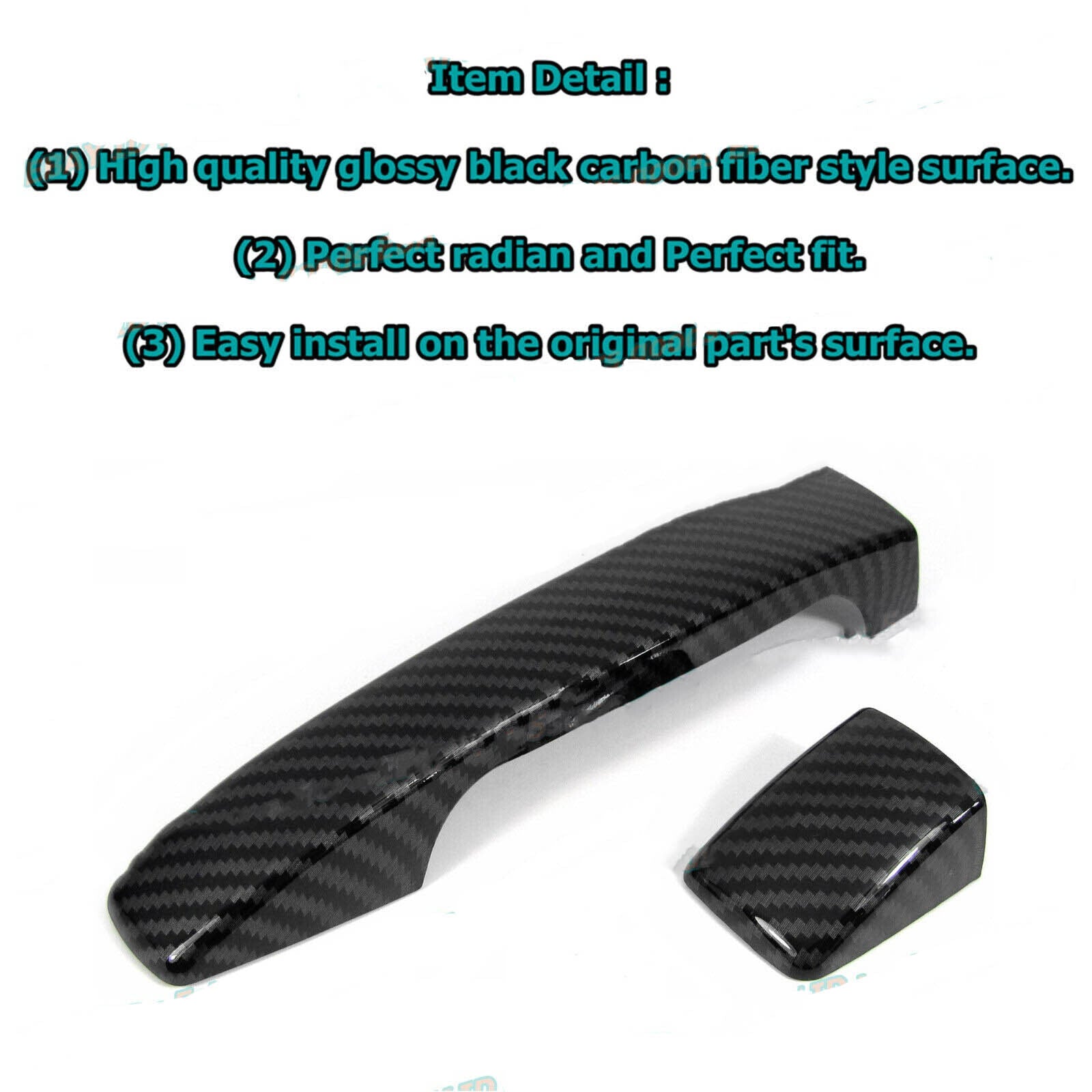 For 08-11 for Subaru Impreza Glossy Black Carbon Fiber Side Door Handle Covers Trims