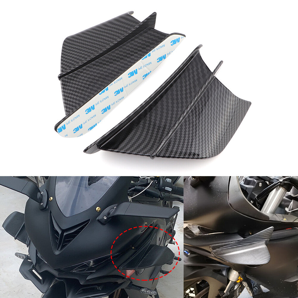 Universal Motorcycle Carbon Fiber Winglets Air Deflector for BMW for Honda for Yamaha Q