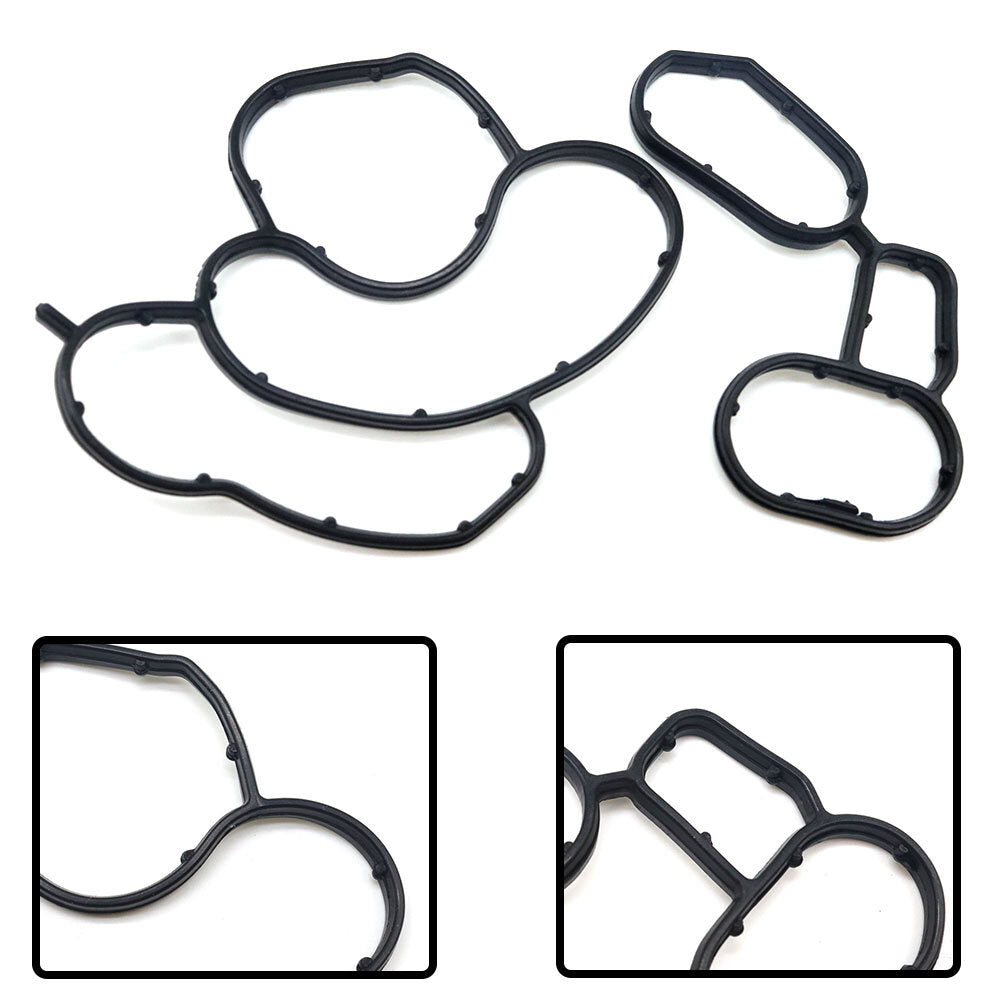 Engine Oil Cooler Filter Housing Gasket Seal Set for BMW 11427508970 11427508971