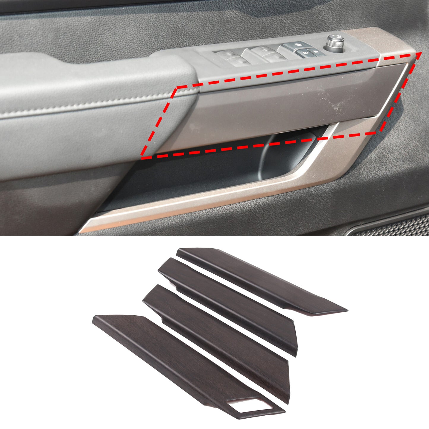 Carbon fiber back cup holder sticker decoration suitable for ta Tacoma 2016-2022 - v