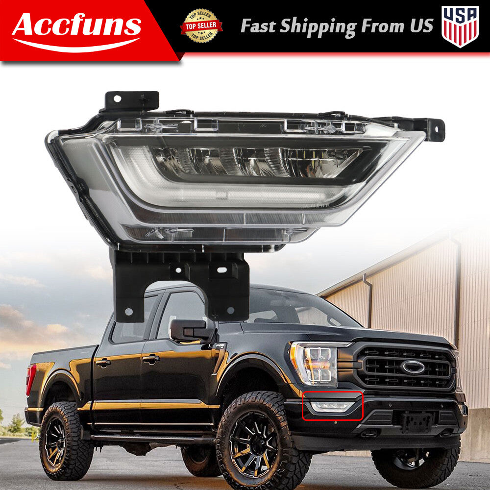 For F150 2021 - 2022: Front LED fog lights, driver's side light, passenger right side. n