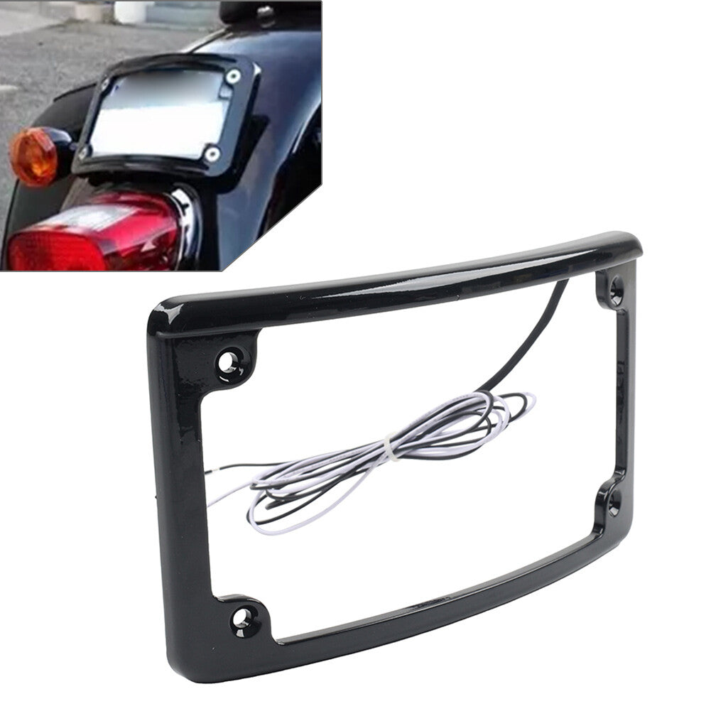Rear License Plate Frame Bracket W/License Plate Light Fit for Harley Touring Glide
