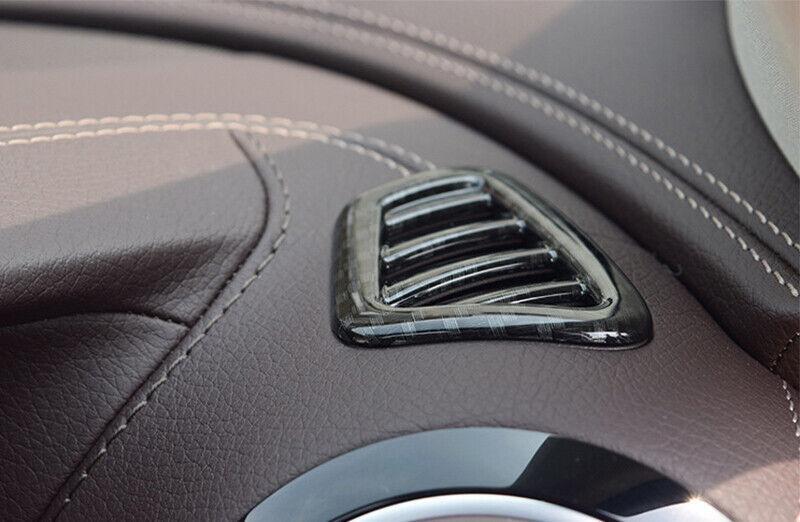 for Benz E-Class 16-21 2X Carbon Fiber ABS Dashboard Side Vent Overlay Cover