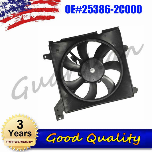 Radiator fan Assy 25386-2C000 for Hyundai Tiburon 4cyl 2.0L 2003-2008, 2005-2006.