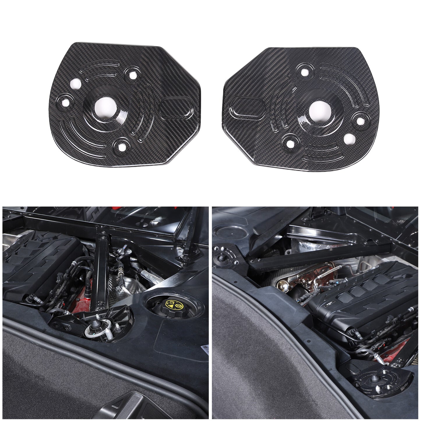 for Corvette C8 Z51 Stingray, carbon fiber rear pull tower cover with Mag Ride- n