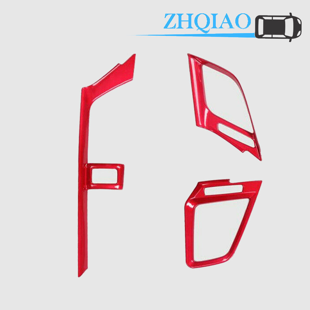3PCS Red Front Dashboard AC Air Vent Outlet Cover Trim for Honda for Civic 2016-2020