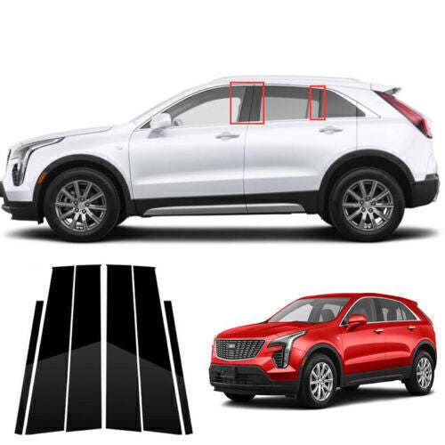 for Cadillac XT4 19-2023 Piano Black Pillar Posts Door Window Molding Strip Trim