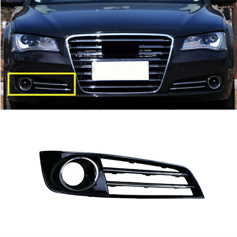 Right Bumper Fog Light Lamp Grille Cover w/ACC Hole for Audi for A8 D4 2011-2014